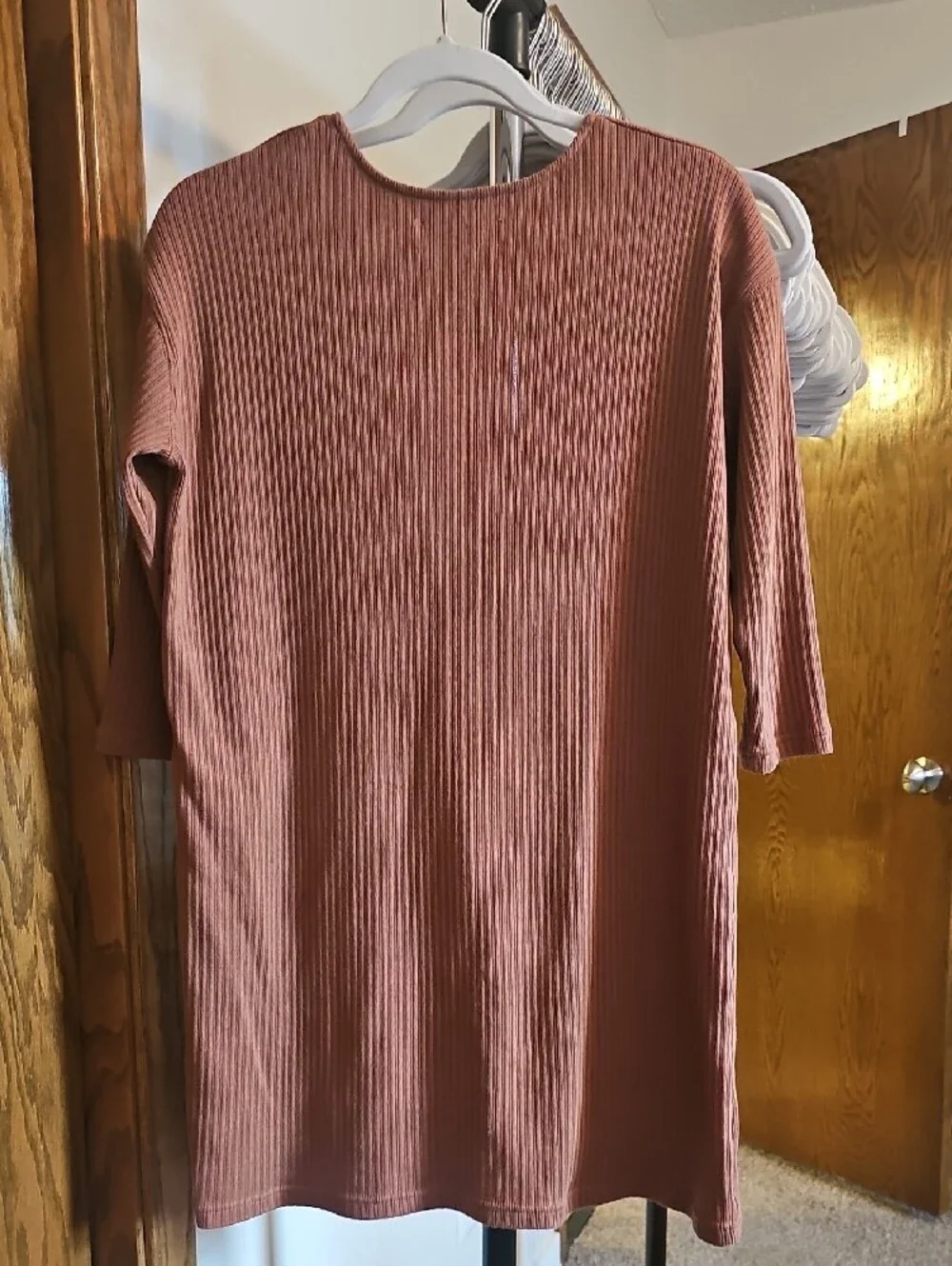 Free People Ribbed Mini Dress in Rust - Picture 4 of 4